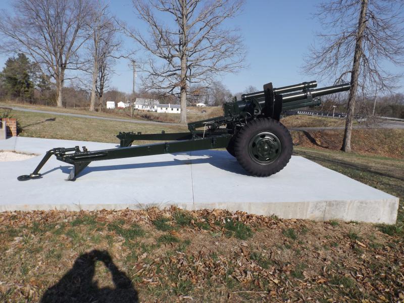 105 Howitzer installed at the Post Home