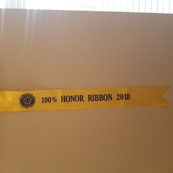 Post Receives 100%  Honor Ribbon for Membership