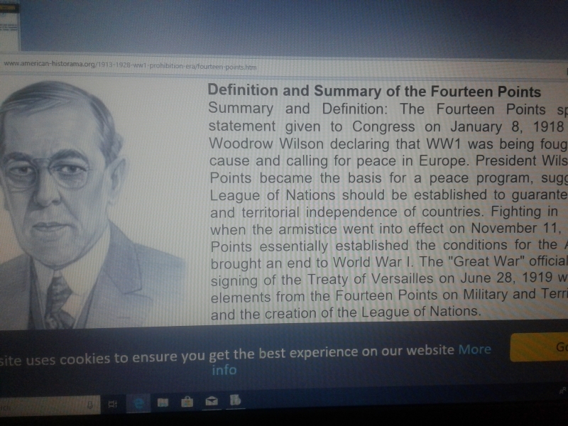 President Wilson announces his peace plan