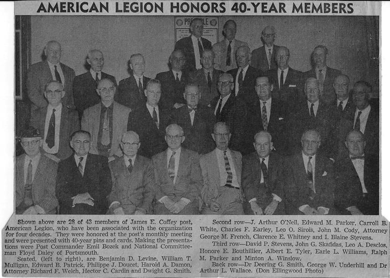 Legion Post 3 Tribute to 40 Year Members