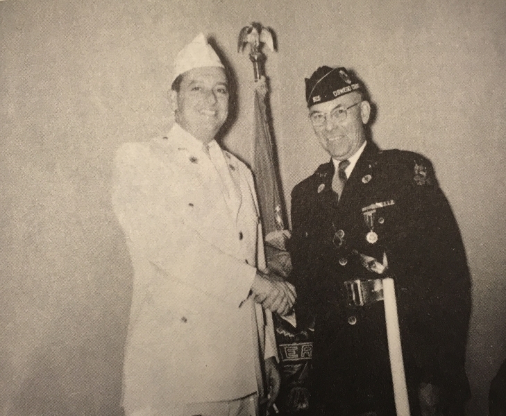 Past Post Commander, current Oswego County Commander Carl Wescott with Department New York Commander Bob Fuller