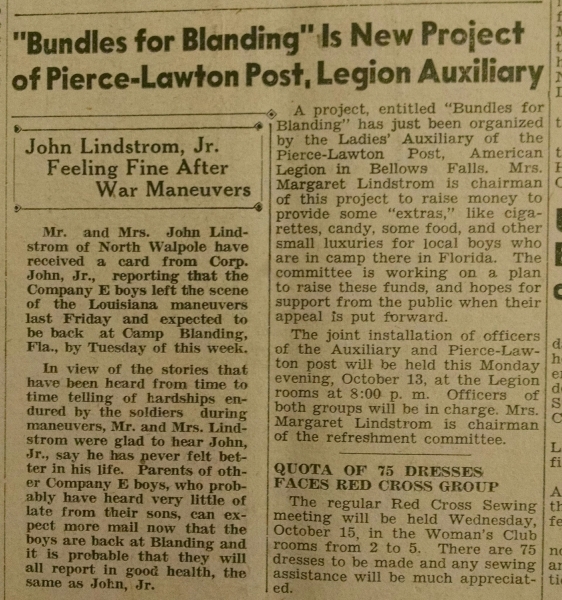 Bundles for Blanding was troop boxes for Company E. 
