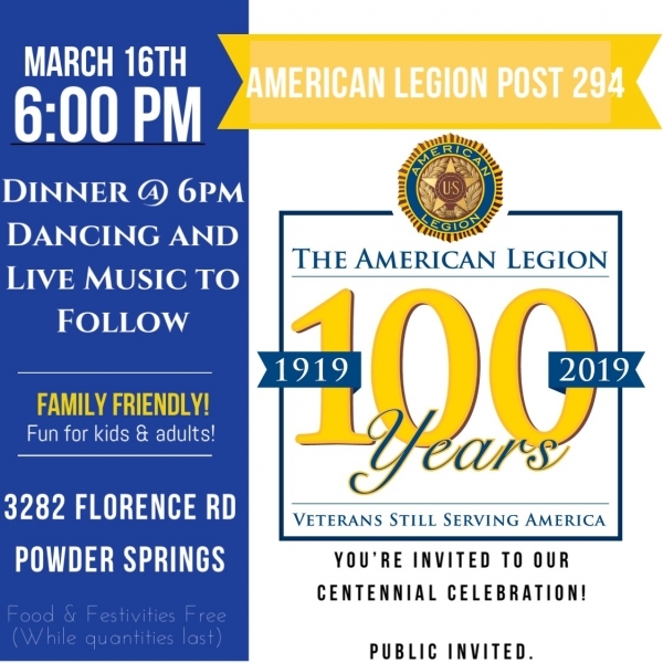 American Legion Post 294 Centennial Celebration 