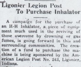 Ligonier Legion to Purchsae Inhalator