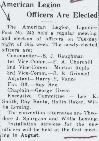 American Legion Officers are Elected
