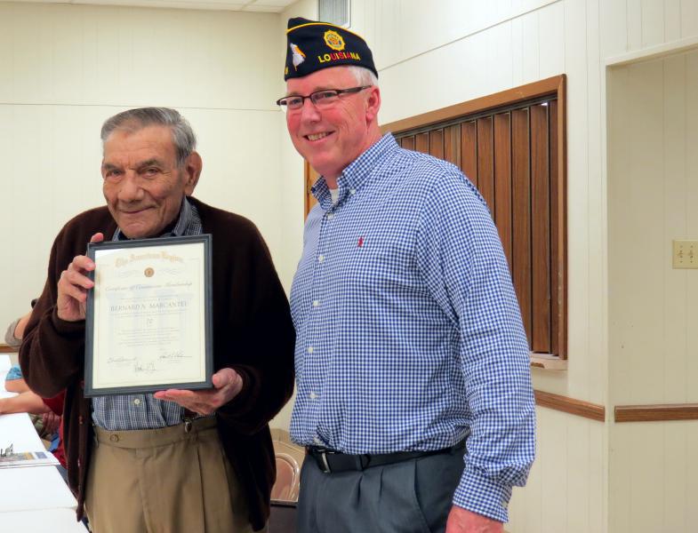 70-year American Legion Membership Certificate Awarded To Judge Marcantel