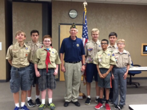 Post 594 recognizes and thanks Boy Scout Troop 446