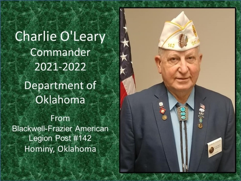 Charlie O'Leary Elected Commander 2021-2022 Department of Oklahoma