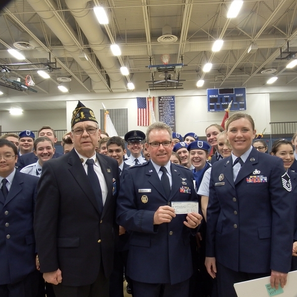 Woodbury American Legion Post 501 donates funds to Woodbury Air Force Junior Reserve Officer Training Corps (AFJROTC) program 