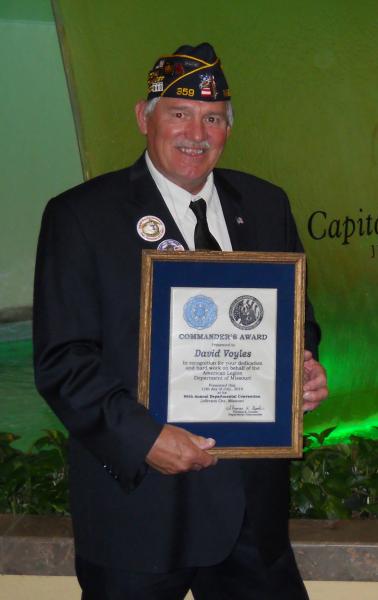 PNVC David Voyles First Recipient of Commander's Award From Department of Missouri