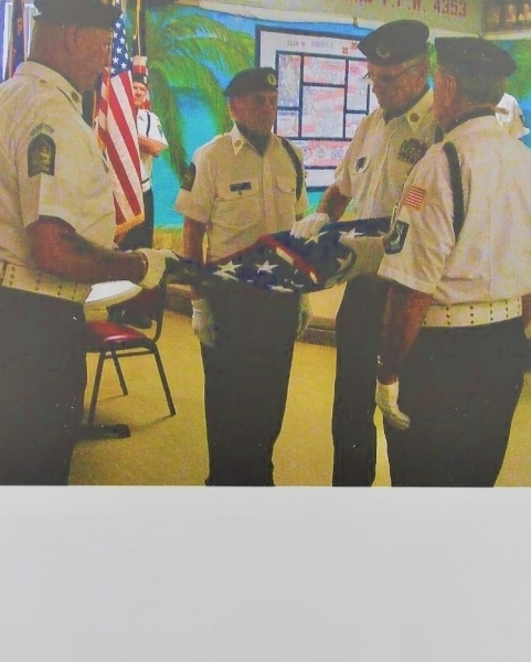 FLAG FOLDING CEREMONY AT THE VFW