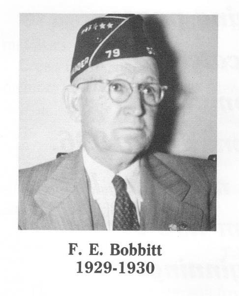 First Post Commander F. E. Bobbitt