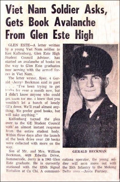 Viet Nam Soldier gets books from Glen Este High School