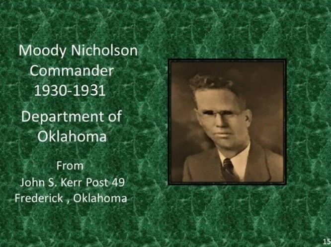 Moody Nicholson Commander 1930-1931 Department of Oklahoma