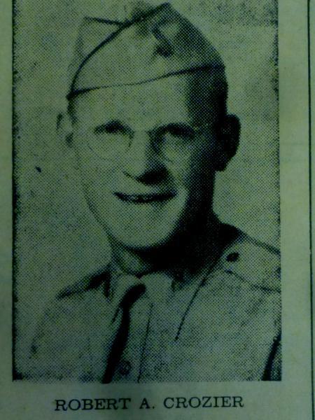 WW2 Lt. ROBERT A. CROZIER LOSES LIFE IN TUNASIA