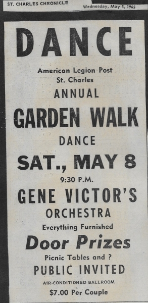 Legion's Annual Dance & Garden Walk Hosts Gene Victor's Orchestra