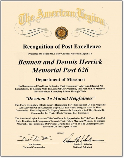 Post receives national recognition.