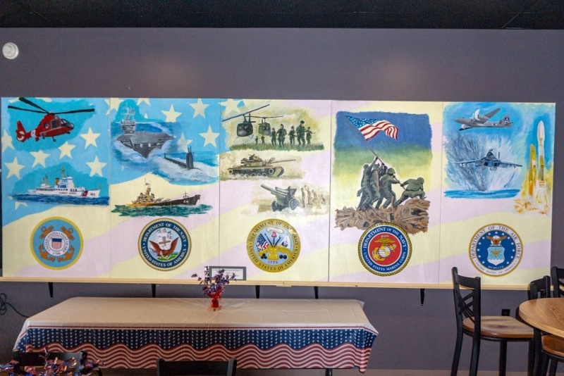 Military mural at post 56 painted by York High School Students 