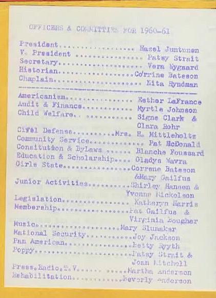 ALA 1960-61 Officers
