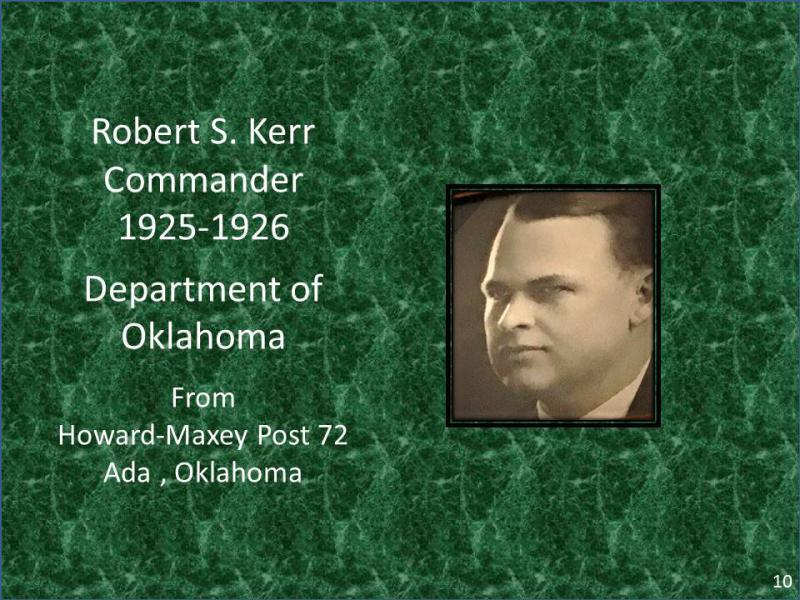 Robert S. Kerr Commander 1925-1926 Department of Oklahoma
