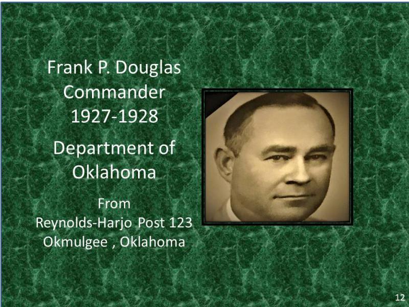 Frank P. Douglas Commander 1927-1928 Department of Oklahoma