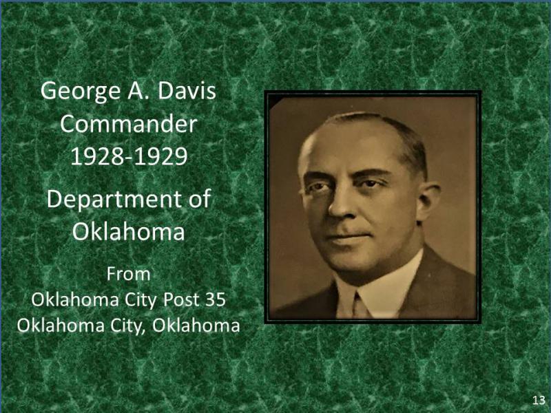 George A. Davis Commander 1928-1929 Department 