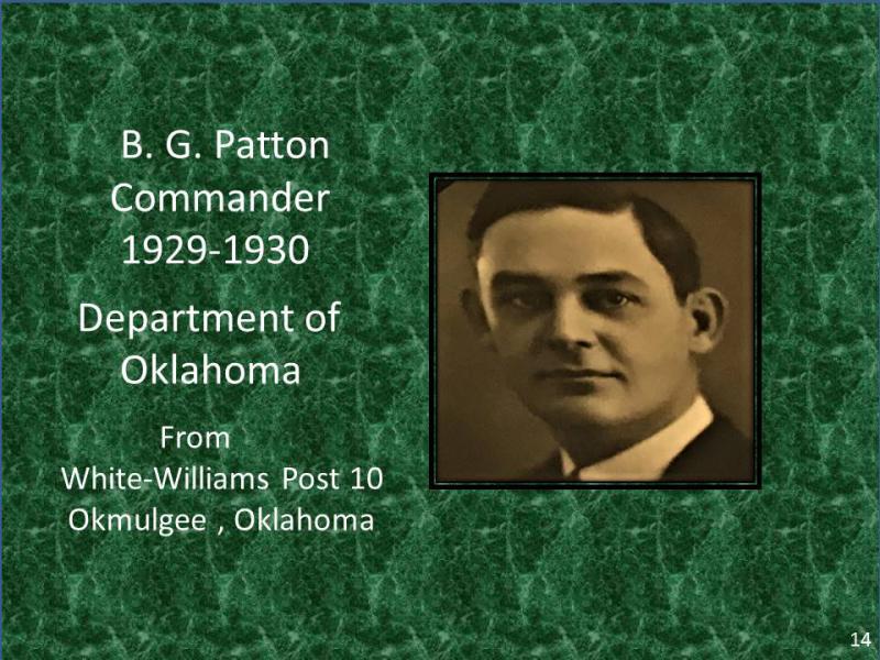 B. G. Patton Commander 1929-1930 Department of Oklahoma 