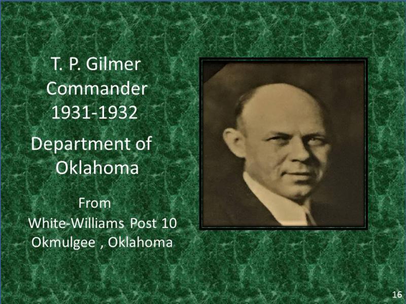 T. P. Gilmer Commander 1931-1932 Department of Oklahoma