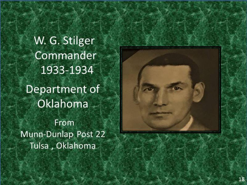 W. G. Stilger Commander 1933-1934 Department of Oklahoma