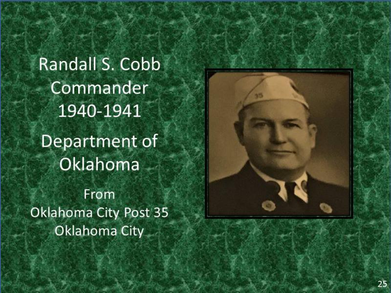Randall S. Cobb Commander 1940-1941 Department of Oklahoma