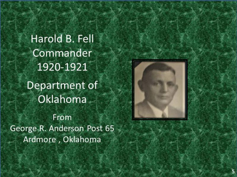 Harold B. Fell Commander 1920-1921 Department of Oklahoma 