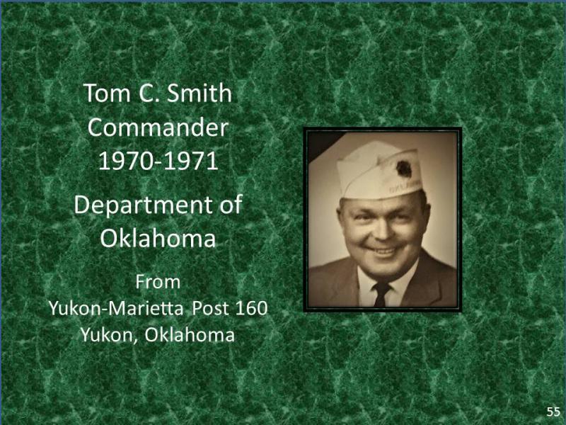 Tom C. Smith Commander 1970-1971 Department of Oklahoma 