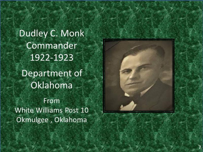 Dudley C. Monk Commander 1922-1923 Department of Oklahoma