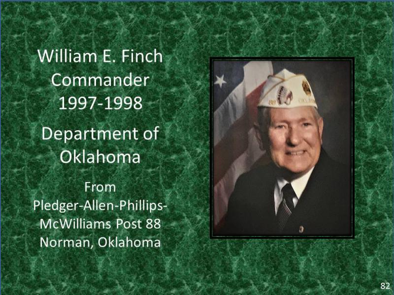 William E. Finch Commander 1997-1998 Department of Oklahoma