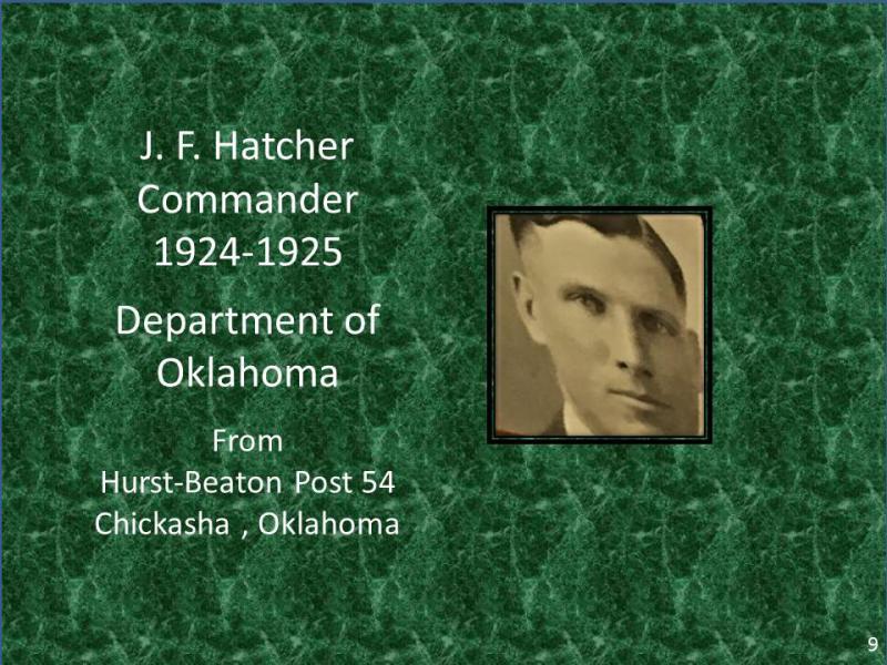 J. F. Hatcher Commander 1924-1925 Department of Oklahoma