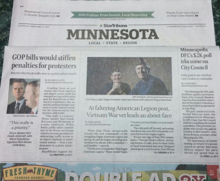 Minneapolis Star Tribune reports on Post 594