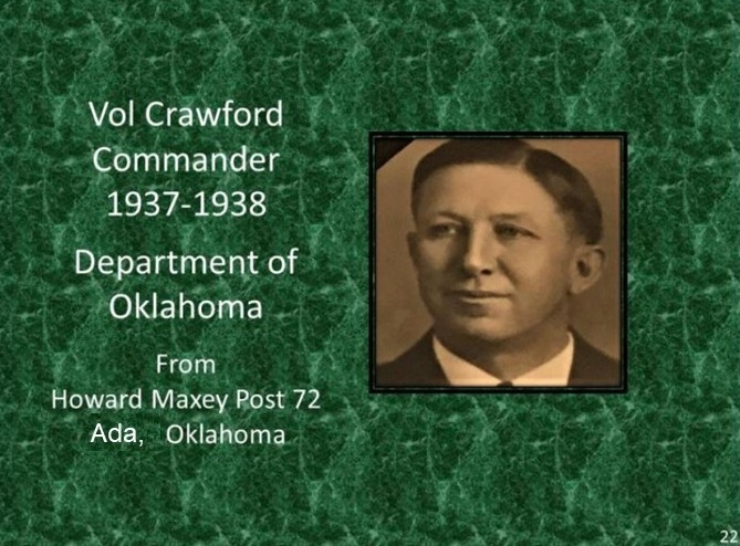 Vol Crawford Commander 1937-1938 Department of Oklahoma