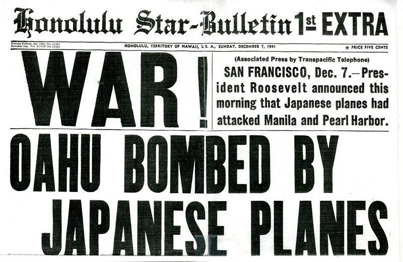 WAR! OAHU BOMBED BY JAPANESE PLANES.
