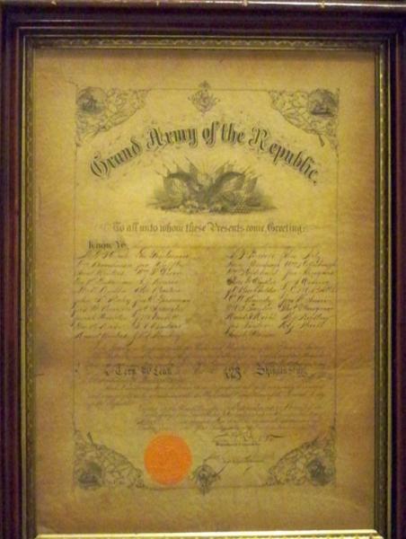 Grand Army of the Republic Original Charter