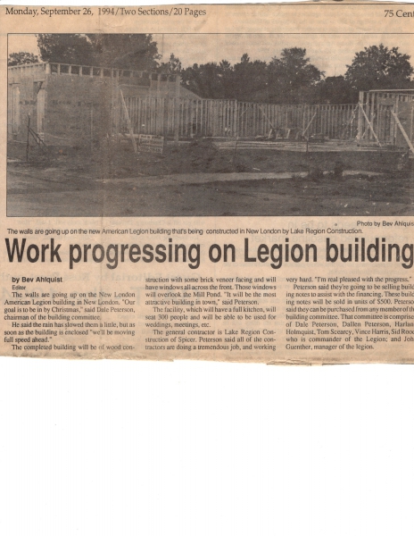 Work on Legion Building