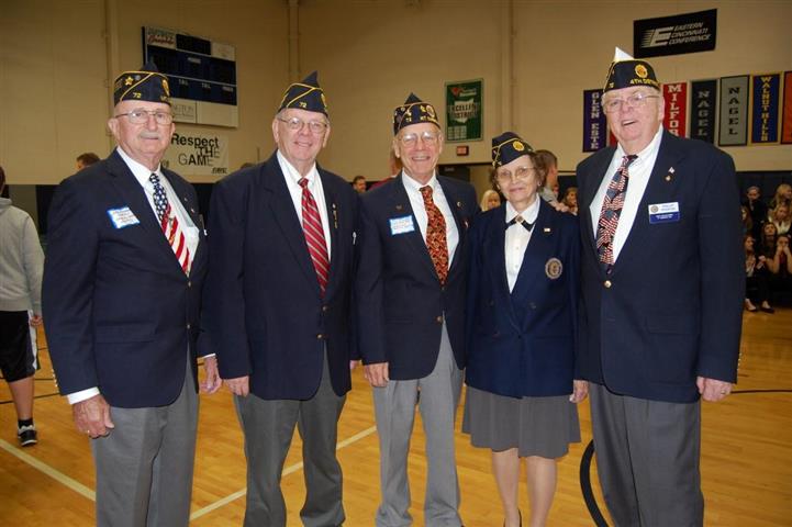 Post 72 is Color Guard at Nagel Middle School Veterans Program