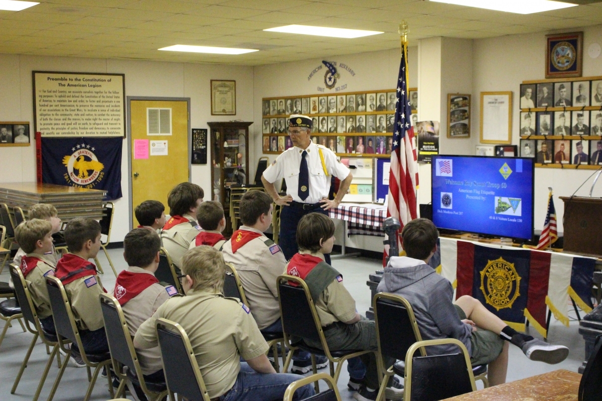 Part I - Flag Etiquette and Flag Retirement Program presented to Boy Scout Troop 60 (Indoor Presentation & Ceremony)