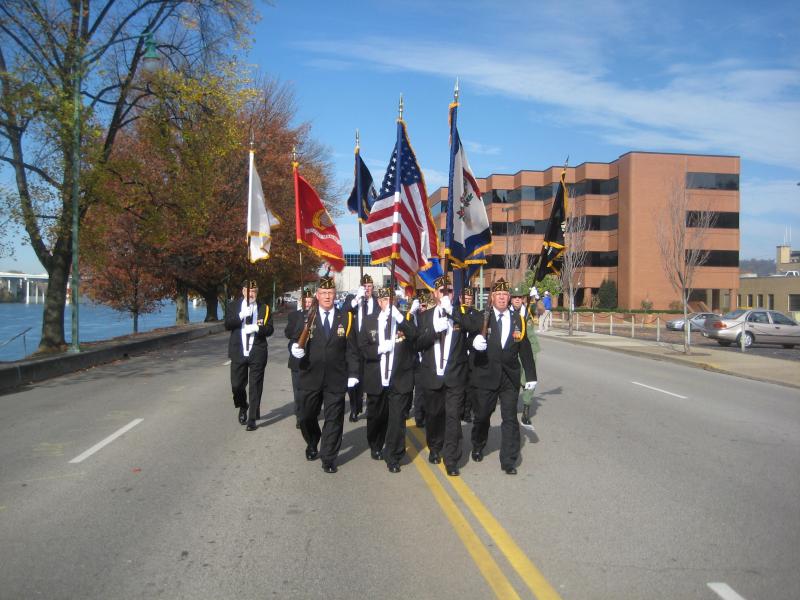 Lead Color Guard In The 70th Year Veterans Day Parade In Charleston, WV
