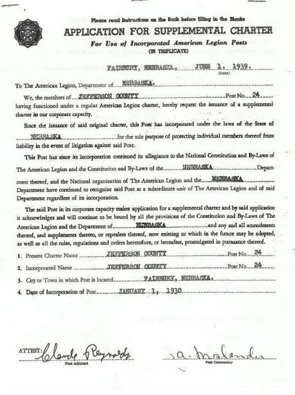 1939 Supplemental Charter