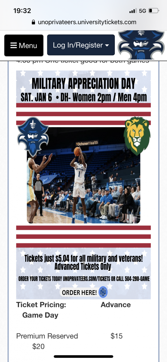 University of New Orleans Military Appreciation 