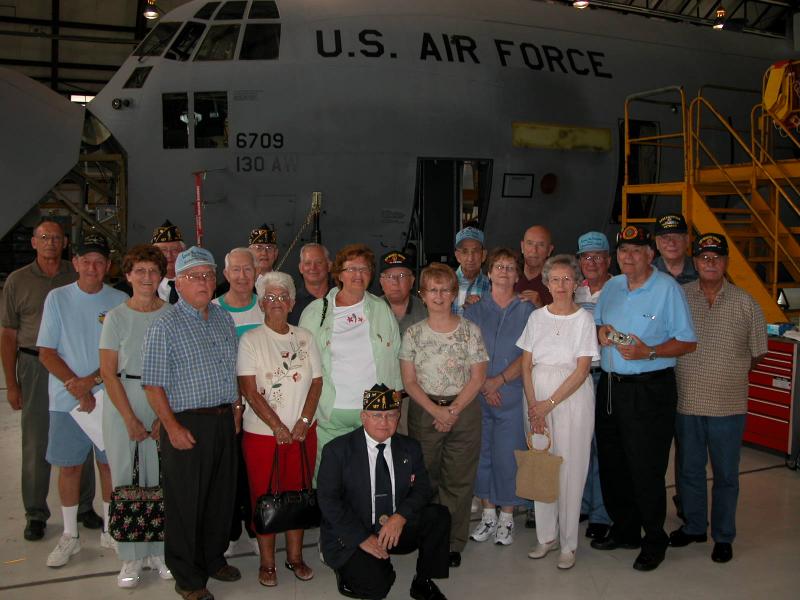 Korean War 25th Infantry Div Vets at 130th Airlift Wing on Tour with Post # 187