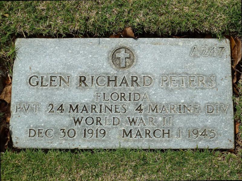 Grave Marker for Glen Peters