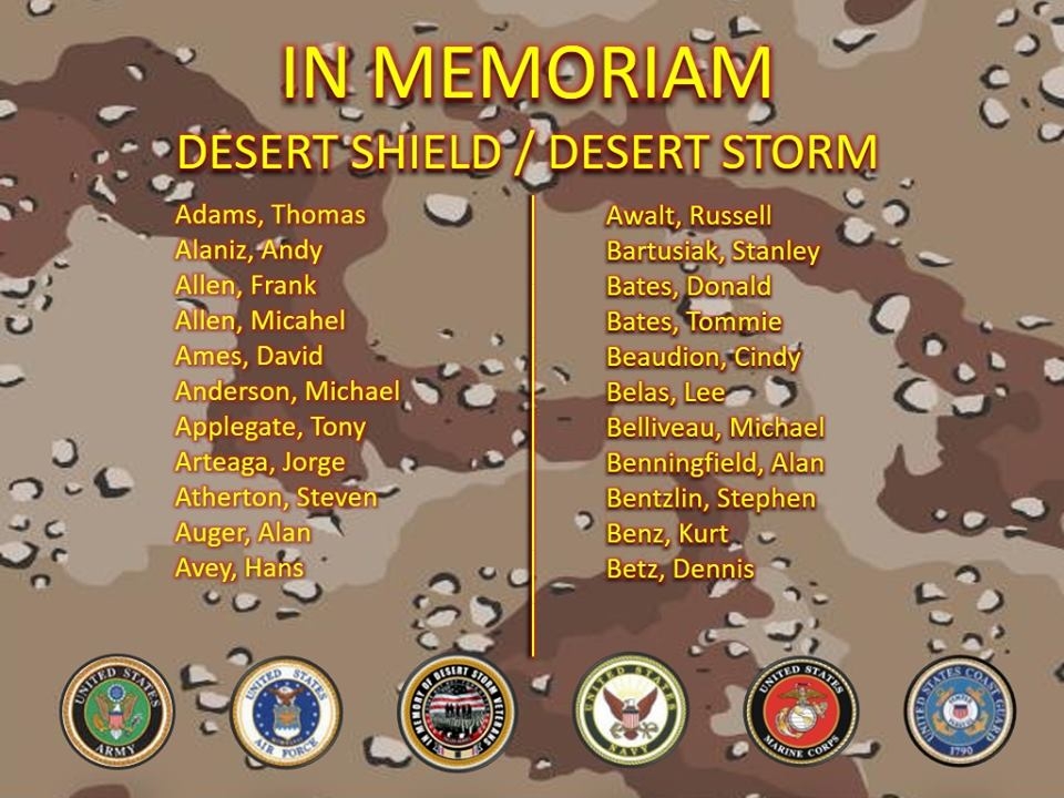 Desert storm those killed