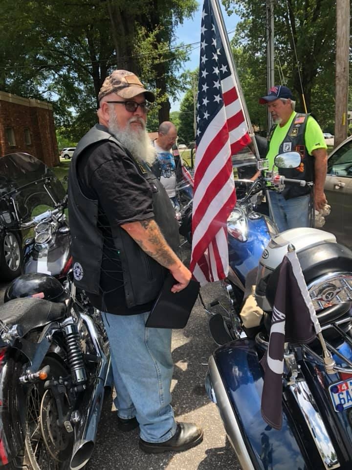 Post 65 Legion Riders prepping for the July 20th event. The American