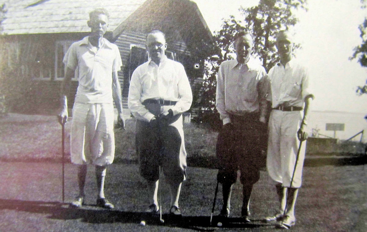 from left, J. Harold Beytien, Dr. W.G. Sahr, Iver Iverson and Spencer Stearns.  